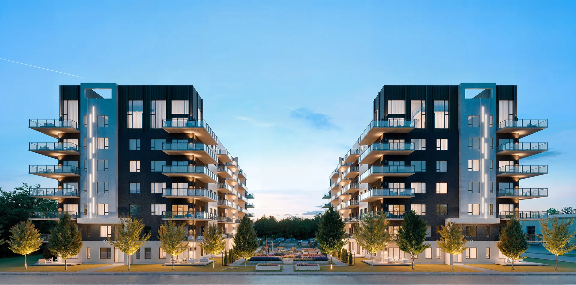 Nouveau projet immobilier à Saint-Constant. Appartements à vendre avec terrasses sur le toit et au sol.